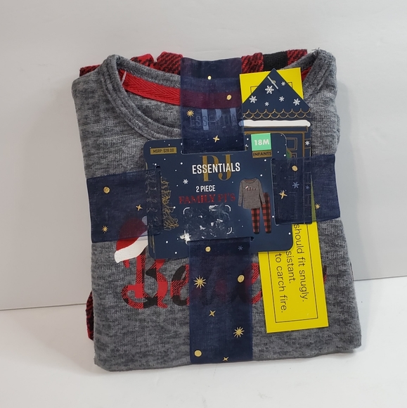 Essentials PJ 18 Month Boy Holiday 2 Pc Pajama Set - Picture 1 of 5